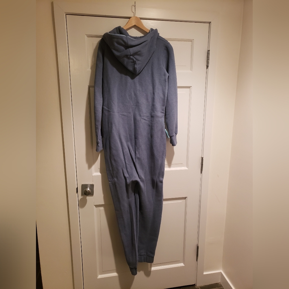 Onepiece Blue Hooded Jumpsuit